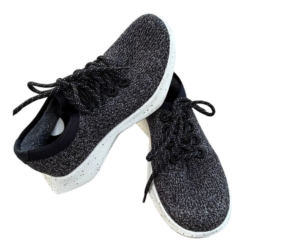 Allbirds Wool Sustainable Running Shoes - Black/White - Size Women's 8